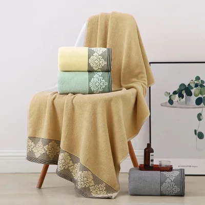 Wholesale Soft Luxury Absorbent 100% Cotton Shower Bath Towel 70*140