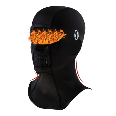 Small Motorcycle Non-Displacement Helmet Headgear with Character Style Winter Fleece-Lined Warm Riding Mask Scarf