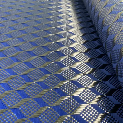 High Strength Impact Resistant Material for Automotive Parts Aerospace Equipment 3D Solid Cube Blue Carbon Fiber Fabric
