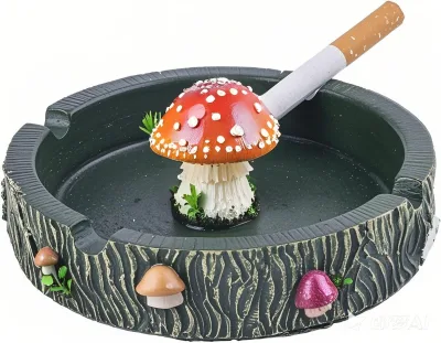 Cool Resin Ashtray in Fantastical Mushroom Design Cute Ash Tray for Cigarettes with Custom Logo Home Office Decor