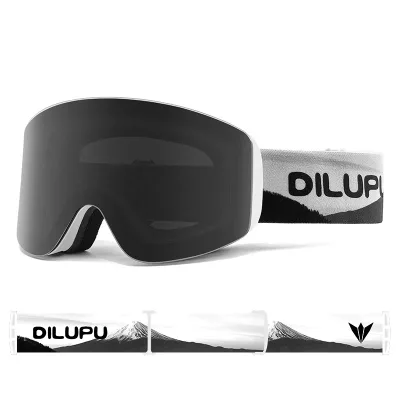Winter Magnetic TPU Frame Polycarbonate Lenses Ski Snowboard Goggles Quick-Change Anti-fog Professional Double Layer Lens Made