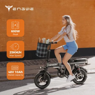 ENGWE T14 Electric Bike 250W Motor Folding Scooter 14inch Electric Bicycle 48V10A Adult City Ebike 25KM/H