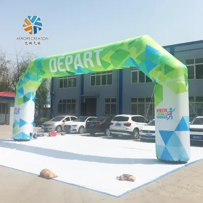 Customized Cheap Inflatable Angled Arch Oxford Cloth Waterproof Built-In Fan Giant Advertising Arch with Custom Logo