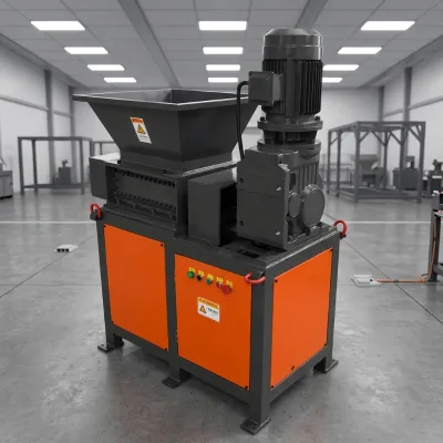Mini Twin-Shaft Shredder Crusher, Small Plastic Waste Recycling Machine for Plastic Scrap Disposal