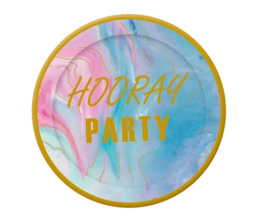 Happy Birthday Weeding Adult Blue Foil Paper Plate for Wedding Gifts
