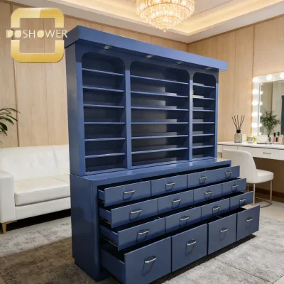 Black nail bar desk manicure table luxury tufted with nail table furniture for reception desk in nail and massage salon shop