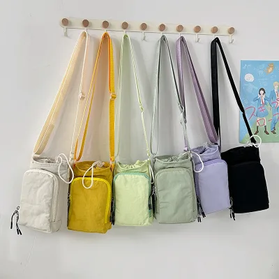 New Style Leisure Travel Sports Outdoor Drawstring Lightweight Nylon Shoulder Bag for Men & Women Portable Storage