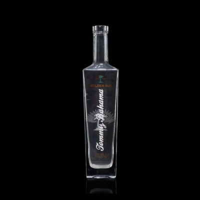Branded clear Fancy Rum Bottle White Rum Empty for Vodka