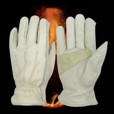 LBJH1 Top Layer Cowhide Labor Protection Soft Wear Resistant Welder Cycling Carrying Protective Work Leather Gloves