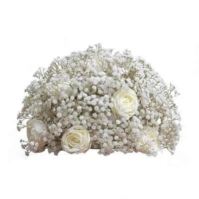 80cm Artificial Flower White Flower Ball Breathing Ball Wedding Stage Decoration Living Room Exhibition Hall Decoration Flower