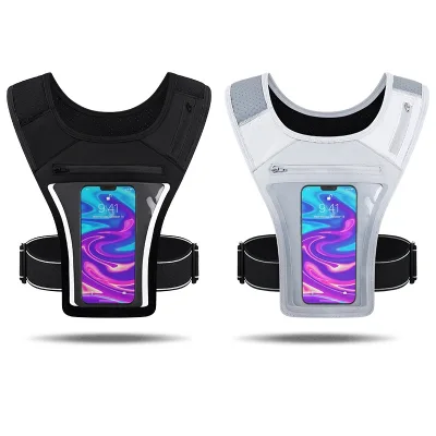 Custom Logo Multifunctional Breathable Reflective Phone Holder Pouch Sport Training Running Vest for Men Women
