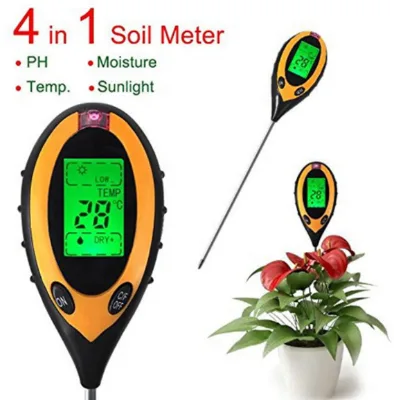 Four in one soil tester electronic soil tester soil pH tester light meter temperature hygrometer