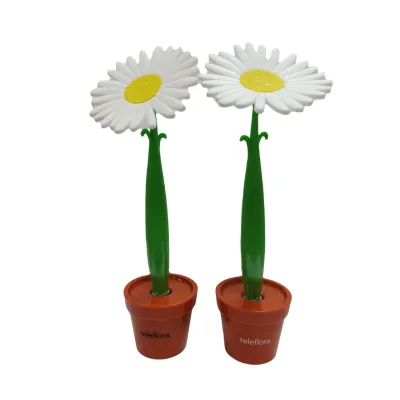 Customized Wholesale Plastic Decorative Stift Gel Pen with 3d Oem Topper Soft Pvc Multi Function Flower Gift Griffel