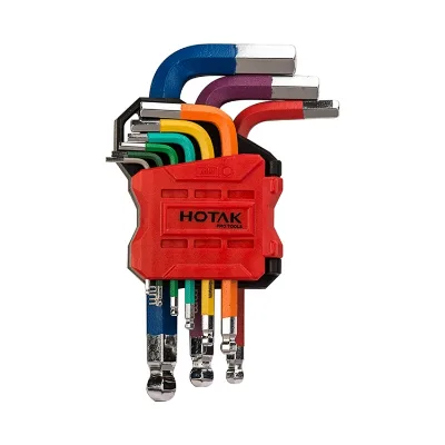 Factory Hot Sale Widely Used Chrome-vanadium Steel 9 Pcs Short Arm Ball Point Hex Key Set