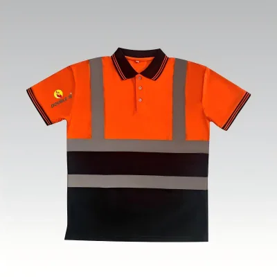 Wholesale Work Shirts Construction Work  100% Polyester Heat-transfer Printing  Sleeve High Visibility T Shirts