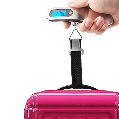 Suitcase Gift Stainless Steel Digital Portable Hanging Weighing Balance Luggage Travel Scale LCD Display 50kg 10g Accuracy
