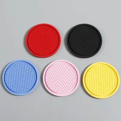 Custom 2.7 Inch Cute Insert Car Coasters, Universal Vehicle Car Accessories Pvc Anti Slip Cup Holder Coasters for Car