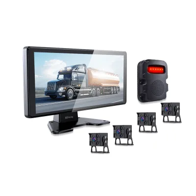10.36'' Auto AI Blind Spot Radar Camera BDS Alarm 4CH Record DVR Touch Screen Monitor TFT LCD for Trucks Buses MP3 MP5 Playback