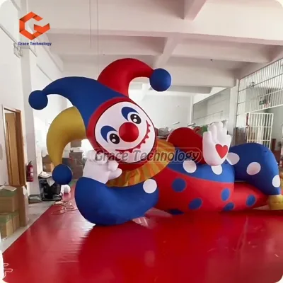 Wholesale Inflatable Colorful Clown Character Custom Inflatable Clown Cartoon Blow up Jester Balloon for Halloween Decoration