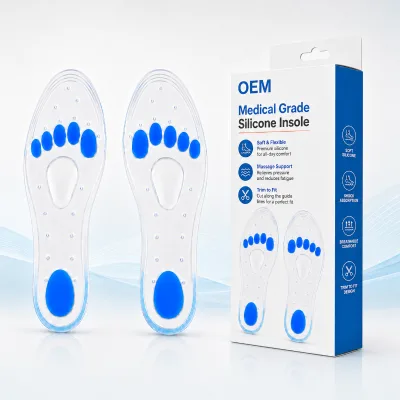 Wholesale Medical Grade Soft Silicone Gel Plantar Fasciitis Relief Bone Spur Massage Latex-Free Comfort Orthotic Shoe Insole