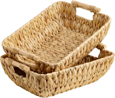 Wicker Water Hyacinth Storage Baskets