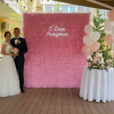Smooth European Vintage White Lace Silk Mesh Veil Curtain Wedding Stage Luxury Pink Fabric Swag Backdrop ROMANTIC Square