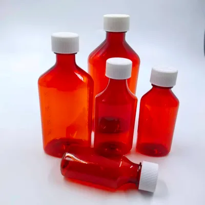 Printed Medical Syrup Bottles Food Grade PET Empty Cough Liquid Bottles Low MOQ for Private Label Wellness Brands
