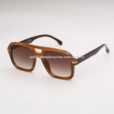 New arrival Men's Plastic Sunglasses with square frame shape and UV400 Protection Lenses,OEM are welcome