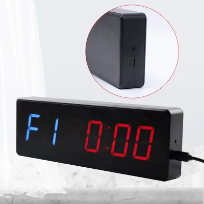 Tuoxing 1.5 Inch 6-Digit LED Digital Electronic Alarm Indoor Mini Cheap Wall Clock Interval Timer Gym Timer