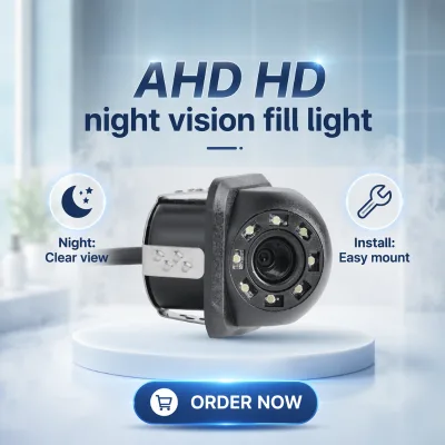 Car Rear View Camera ADAS AHD Android OLED Screen Waterproof Full Color Night Vision 180 Wide Angle Lens