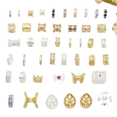 18K Gold Color-Retaining Micro-Inlaid Zircon Wheel Flat Partition Beads, Handcrafted Diy Bracelet, Accessory, Necklace