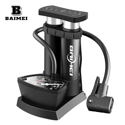 BM Manual Foot Pump 120PSI Portable Steel Inflator with AV FV DV Valve for Car Bike Motorcycle Ball Sports Factory Direct Supply