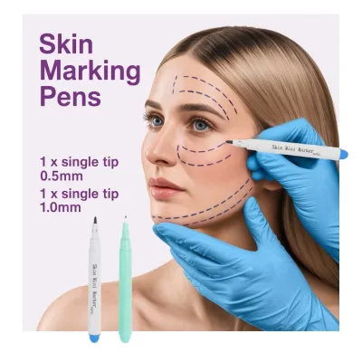 Tattoo Studio Piercing Shop Use Permanent Non-Toxic Waterproof Sterile Medical Grade Small MOQ Fine Tip Surgical Erasable Skin
