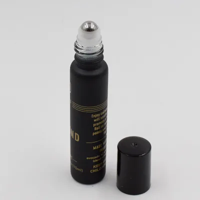 Luxury Mini 10ml Matte Black Color Glass Roller Bottle