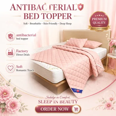 2026 New Pink Double Sided Antibacterial Reversible Quilted Eco-Friendly Mattress Topper Soft Sweet Hotel Custom