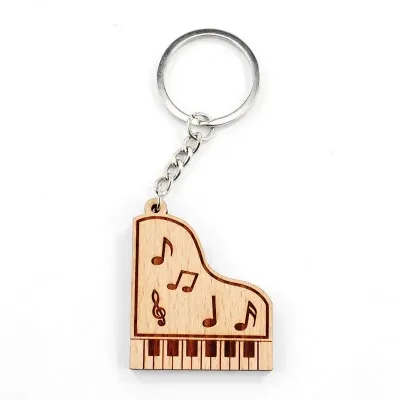 Wood Keychain China Custom Laser Engrave Name Wooden Keychains Blank Inital Wood Keychain