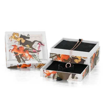 High End Custom Logo Sliding Drawer Gift Box Glossy Lamination Art Paper Four-Color for Jewelry Cosmetics Luxury Accessories
