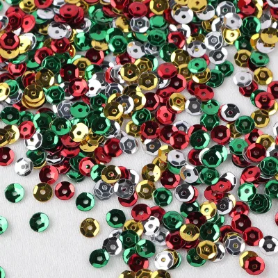 Silver Base Sequins Clothing Trim Christmas Headwear Shoes Hat Wedding Nail Art Phone Case Decoration Round Curved Sequins