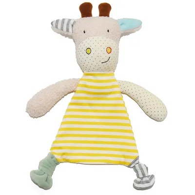 Organic Customizable Logo Baby Plush Comforter Toy Summer Infant Comfort Blanket