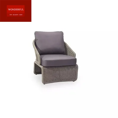 Deep Grey Patio Outdoor Furniture Single Rattan Chair