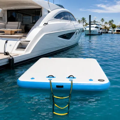 Large Inflatable Floating Dock with High Load Capacity for Group Recreation Boats