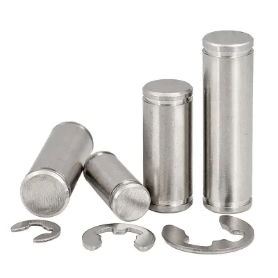 Clevis Pins Pivot Pin Button Head Slotted Ring EN 22341 (1992) Plain Carbon Steel Shouldered 22mm Head Fastener Bright Finish