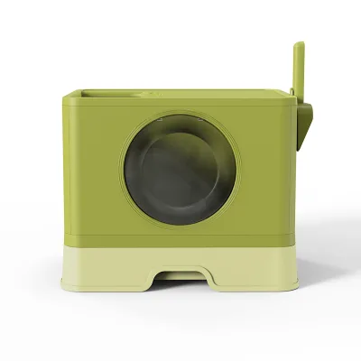 90L Large Capacity Cat Toilet, Spliced Assembly Cat Litter Box, Dual Entry, Anti-Stick Edge Design