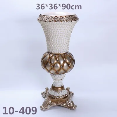 2023 Antique Fashionable Decorative Fiberglass Resin Pearl Diamond Vase and Flower Pot