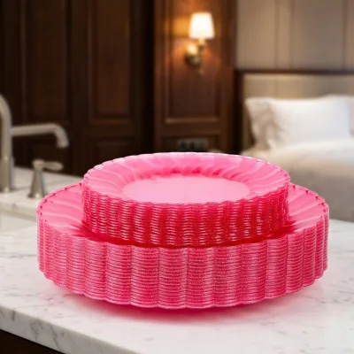 6 Inch 75 Inch 9 Inch 1025 Inch Disposable Plastic Circular Solid Color Modern Minimalist Style Fruit Salad Plates