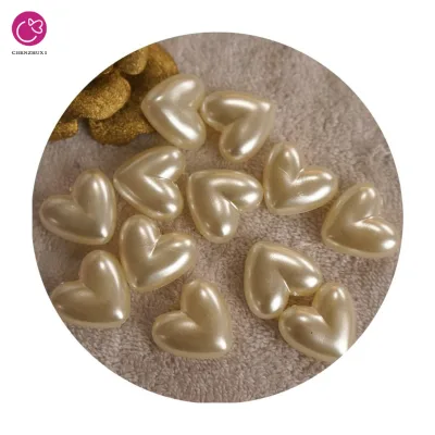 22*24mm Heart Shaped Loose Pearl Beads Beige Wholesale Pearl Beads for Jewelry Making