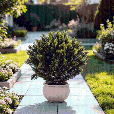 Lifelike UV-proof Artificial Topiary Cedar Tree Pine Cypress Bush for Home Porch Front Door Decor Wholesale Supply