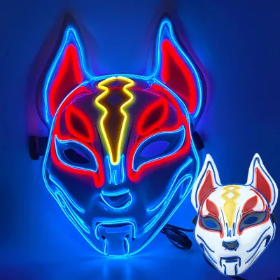 Hot Sale LED Light-Up Fox Mask for Halloween Christmas New Year Graduation Diwali Cosplay & Masquerade Parties Carnival