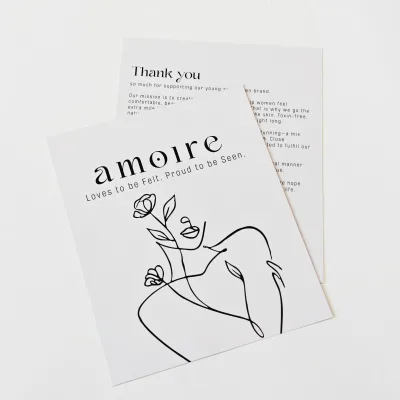 High Quality Custom Color Logo Greeting Cards Insert Thank You Card with Embossing Business Invitation Print