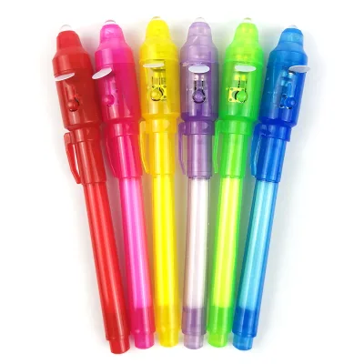 Customized Logo Promotional Kits UV Light Secret Message Magic Pens with Loose Packaging for Gift Giving